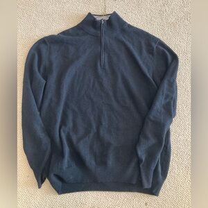 Men’s cashmere black half zip sweater size xl